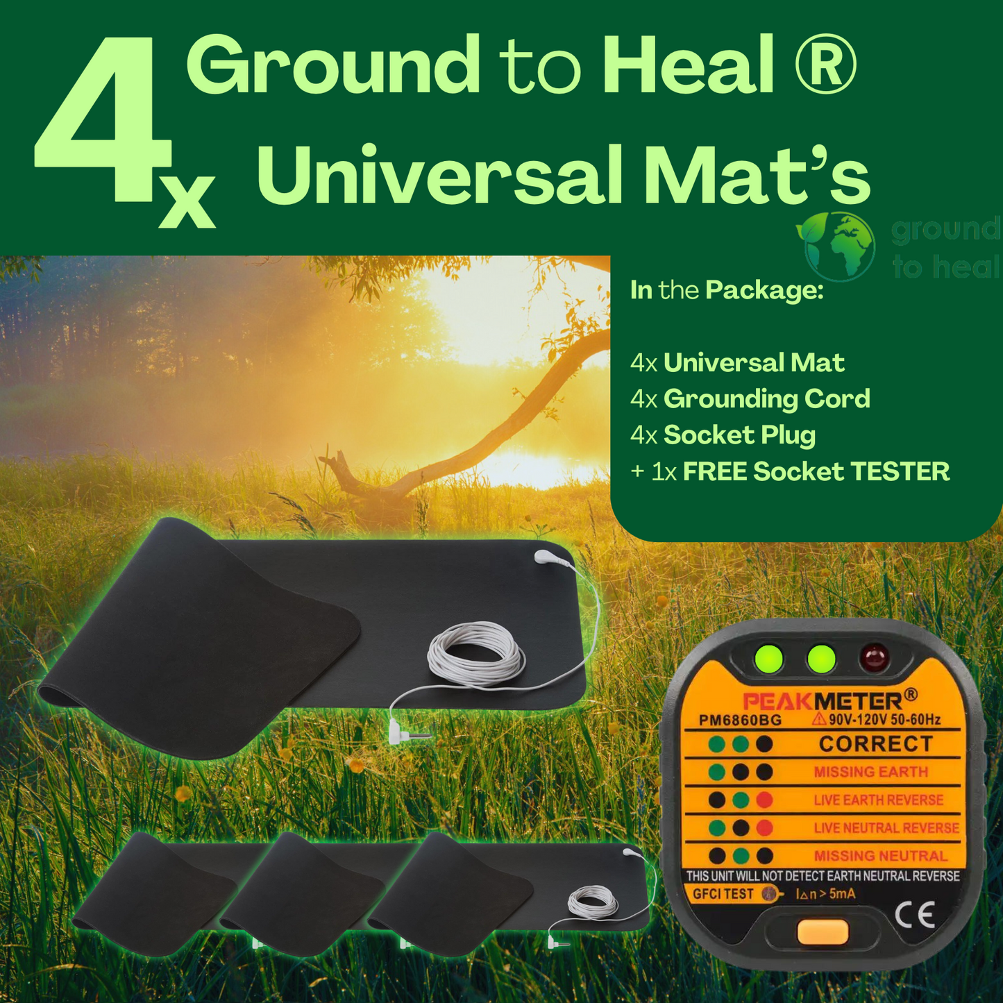 4x Ground to Heal® Universele Mat