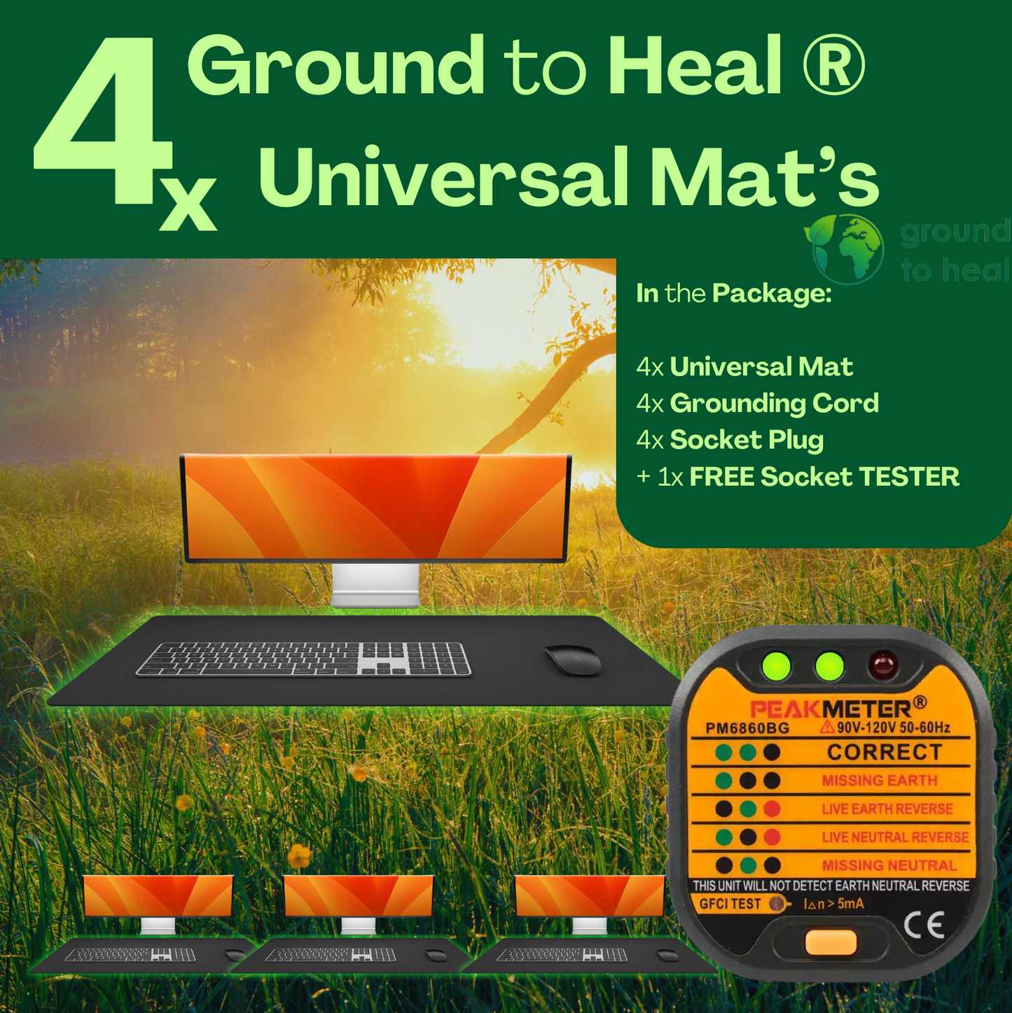4x Ground to Heal® Universele Mat