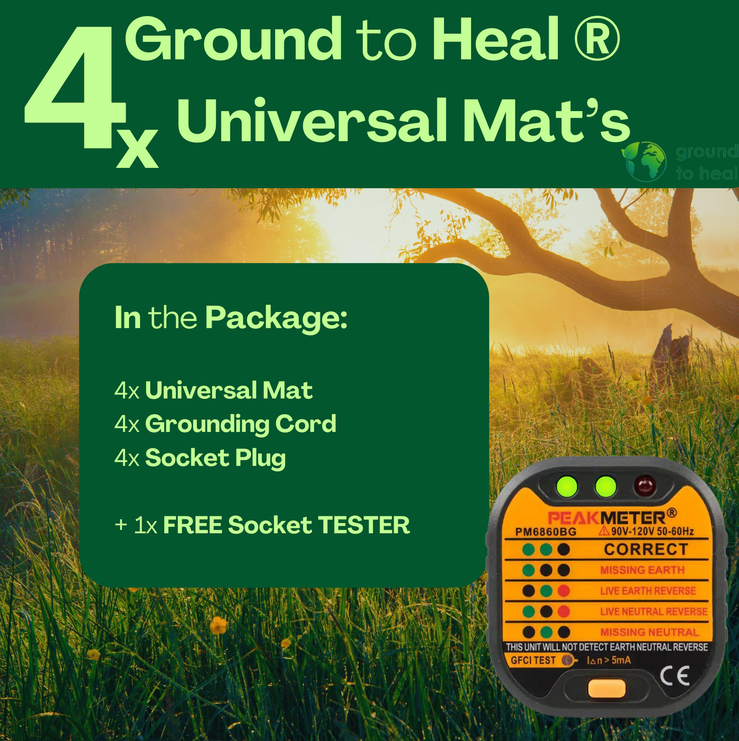 4x Ground to Heal® Universele Mat