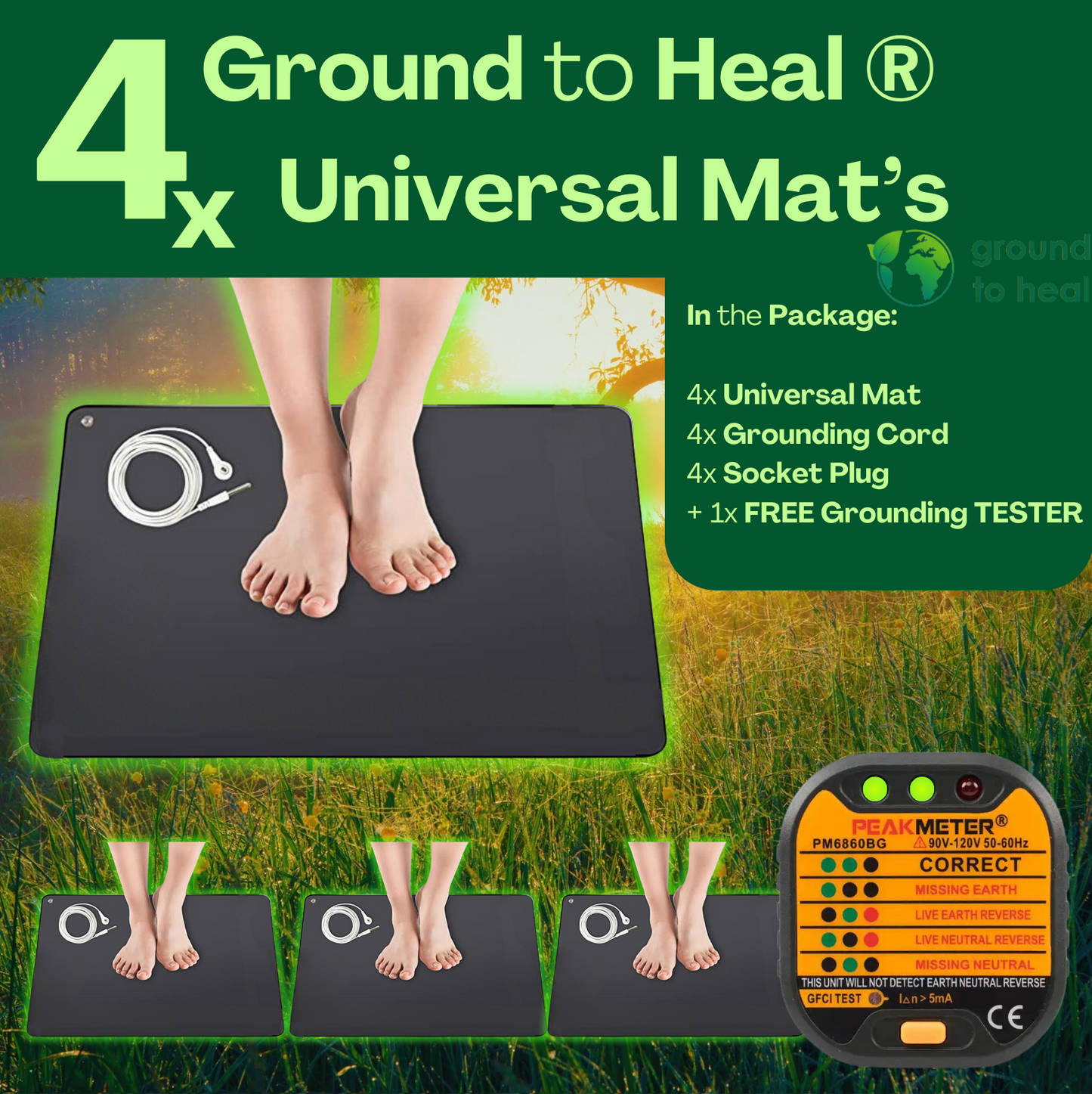 4x Ground to Heal® Universele Mat