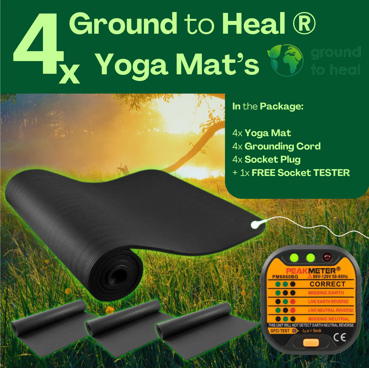 4x Ground to Heal® Yogamat