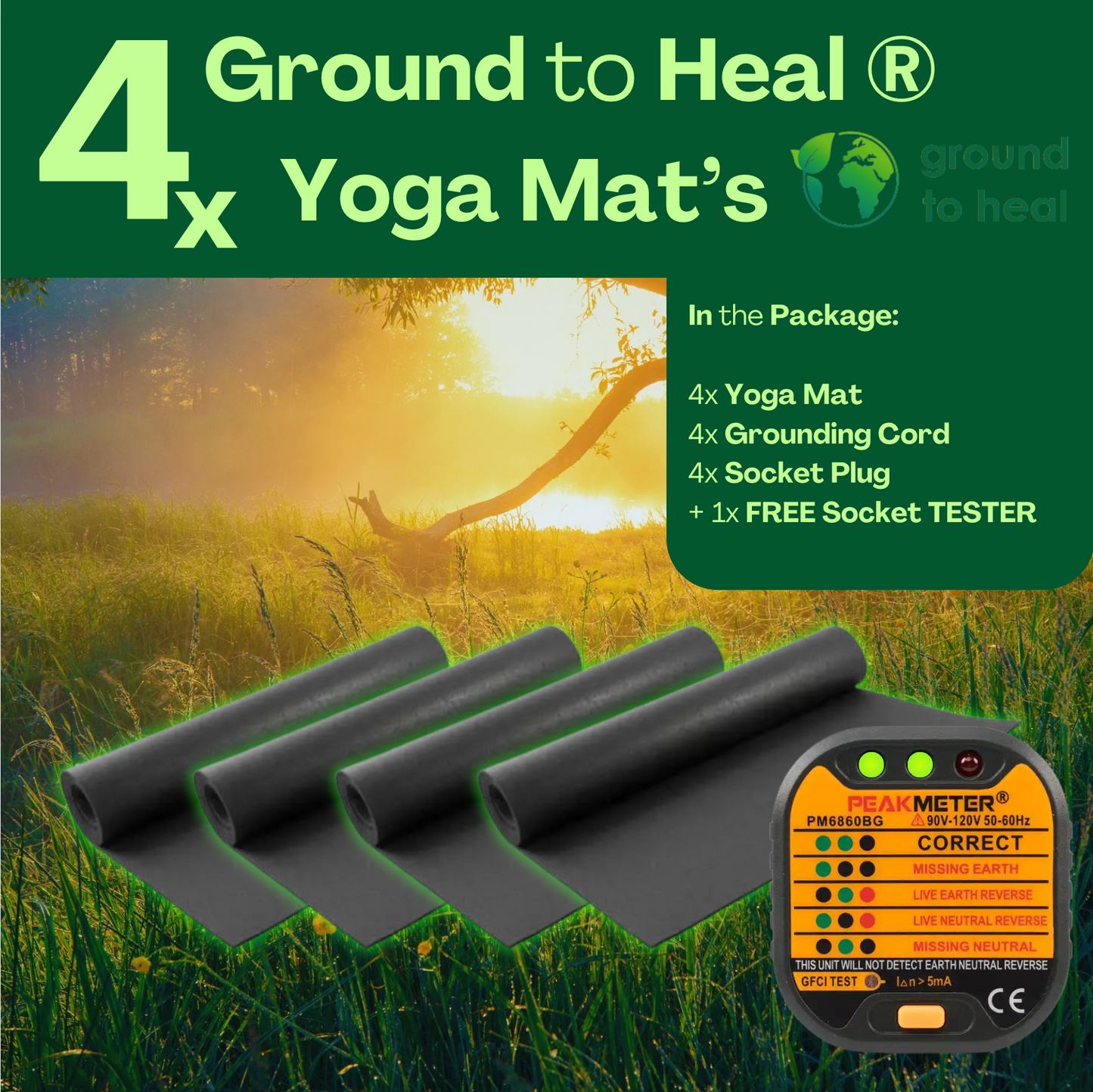 4x Ground to Heal® Yogamat